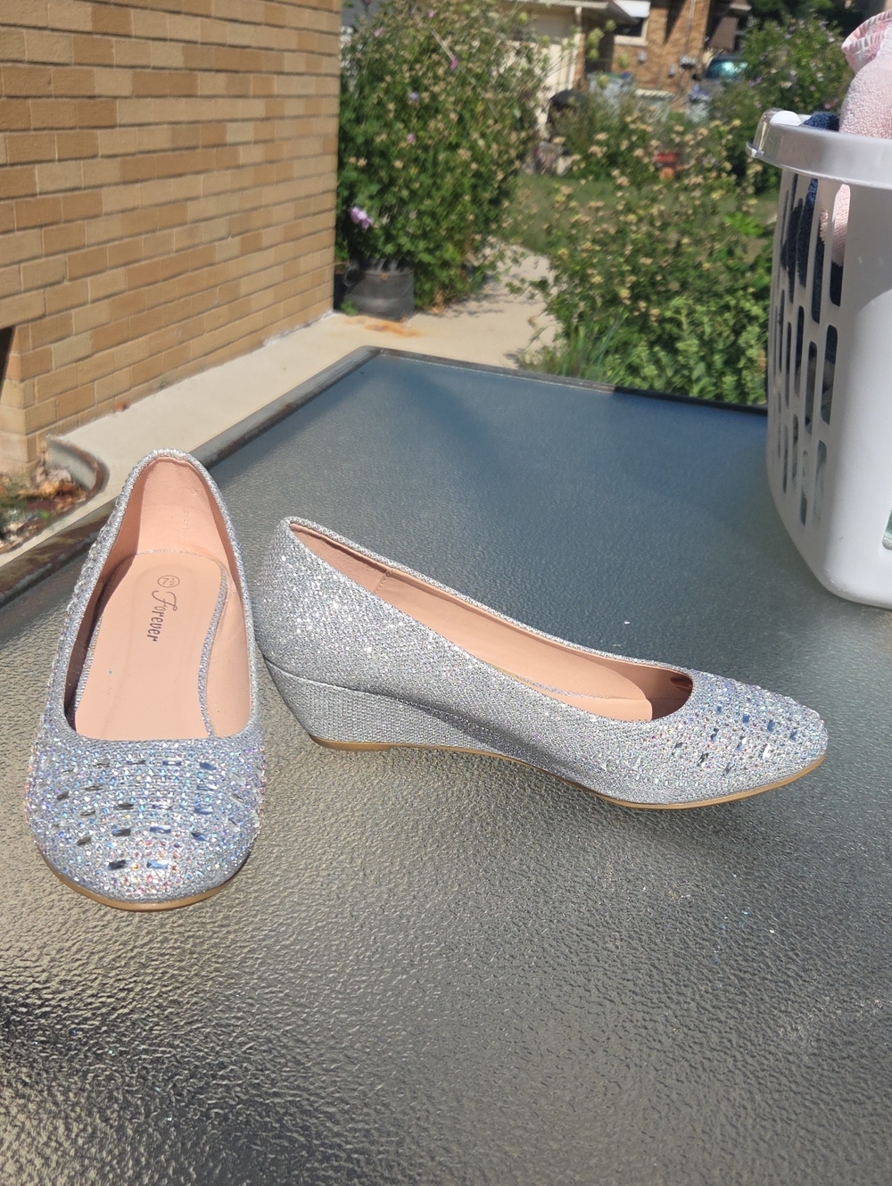 Forever Young Silver Glitter Wedge Shoes